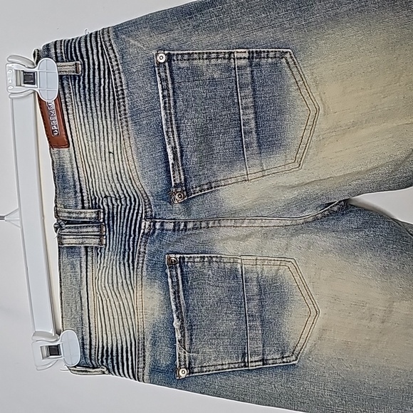 Preme mens distressed ripped white wash straight leg jeans sz 30x32 - Picture 5 of 7